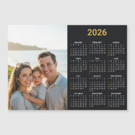 2026 Photo Calendar | Full Year Black Fridge Card