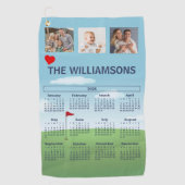 2026 Photo Calendar Golf Theme Golfhanddoek (Voorkant)