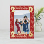 2026 Photo Horse Pattern Chinese New Year Feestdagenkaart (Staand voorkant)