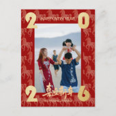 2026 Photo Horse Pattern Chinese New Year Feestdagenkaart (Voorkant)