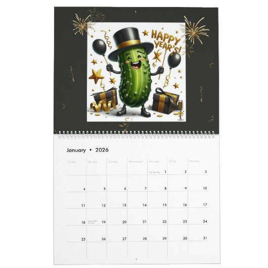 2026 Pickle Character Themed Kalender (Jan 2026)