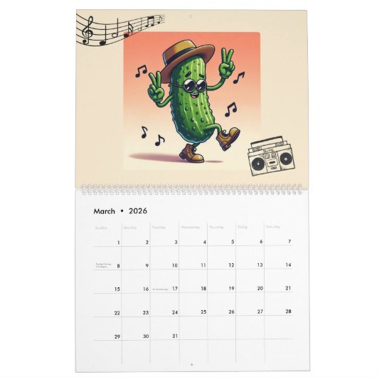 2026 Pickle Character Themed  Kalender (Mar 2026)