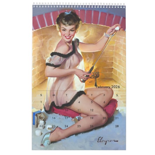 2026 Pin Up Calendar Kalender (Feb 2026)