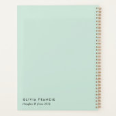 2026 Plannen Moderne Minimalistische Mint Groene P Planner (Achterkant)