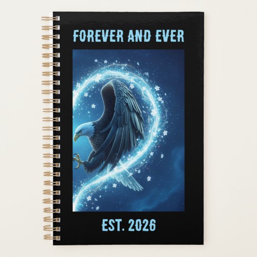 2026 Planner Bald Eagle Heart Love 2 Custom Year (Voorkant)