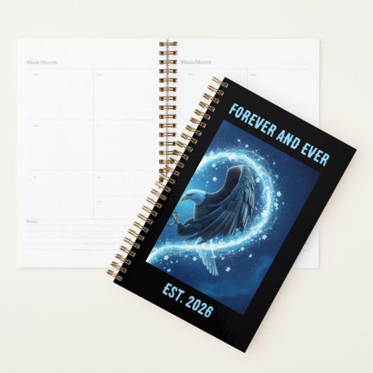 2026 Planner Bald Eagle Heart Love 2 Custom Year (Display)