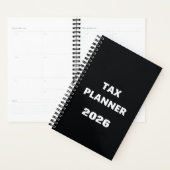 2026 Planner Belastingplanner Zwart Wit Ontwerp (Display)
