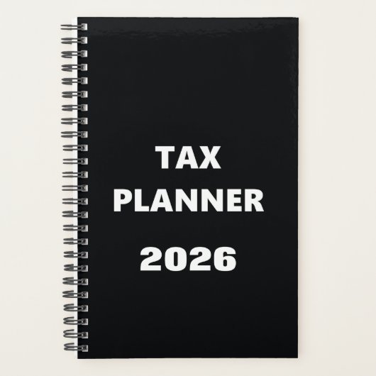 2026 Planner Belastingplanner Zwart Wit Ontwerp (Voorkant)