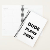 2026 Planner For Men Dude Plans Black Font White (Display)