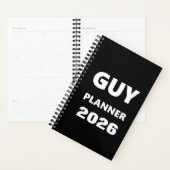 2026 Planner For Men Guy Planner White Font Black (Display)