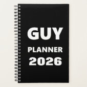 2026 Planner For Men Guy Planner White Font Black (Voorkant)