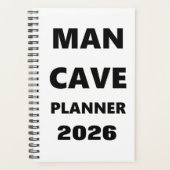 2026 Planner For Men Man Cave Planner Black Font  (Voorkant)