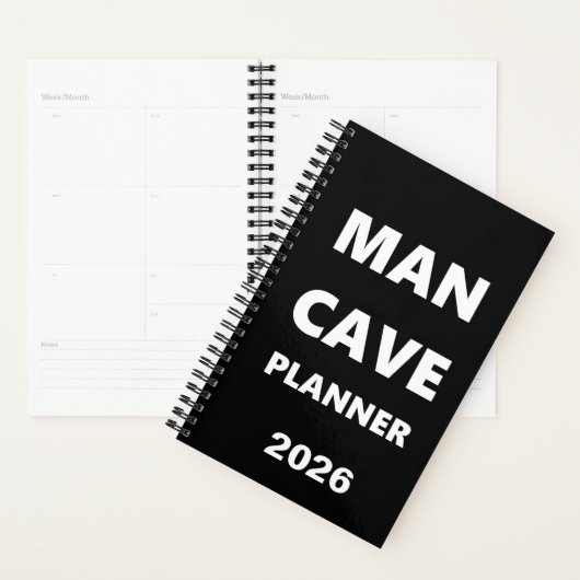 2026 Planner For Men Man Cave Planner White Font (Display)
