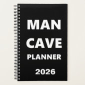 2026 Planner For Men Man Cave Planner White Font (Voorkant)