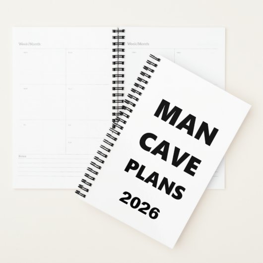 2026 Planner For Men Man Cave Plans Black Font (Display)
