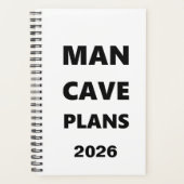 2026 Planner For Men Man Cave Plans Black Font (Voorkant)