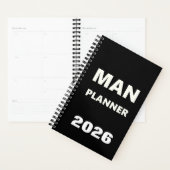 2026 Planner For Men Man Planner White Font Black (Display)