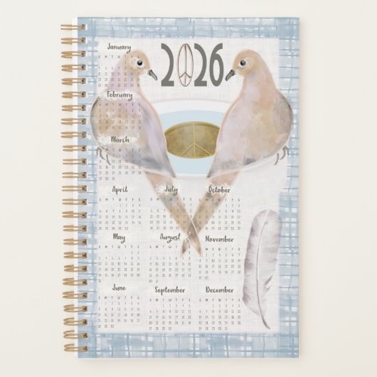 2026 Planner Mourning Doves For Peace (Voorkant)