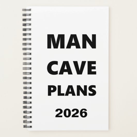 2026 Planner voor mannen Man Cave-plannen Zwarte l (Voorkant)