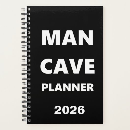 2026 Planner voor mannen Man Cave Planner Witte Le (Voorkant)