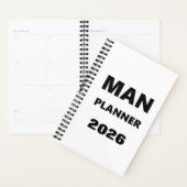 2026 Planner voor mannen Man planner zwart lettert (Display)