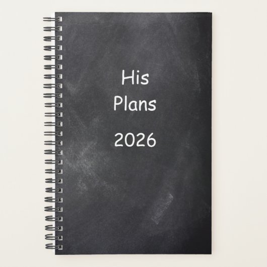 2026 Planner Voor Mannen Plannen Chalkboard Stijl (Voorkant)