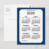 2026 Politiedoos blauw 6 maanden Mini Agenda van J Briefkaart (Voorkant / Achterkant)