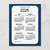 2026 Politiedoos blauw 6 maanden Mini Agenda van J Briefkaart (Voorkant)