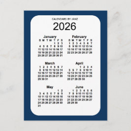 2026 Politiedoos blauw 6 maanden Mini Agenda van J Briefkaart