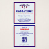 2026 Politieke campagne Kandidaat Verkiezingsconta Vierkante Visitekaartjes (Voorkant /achterkant)