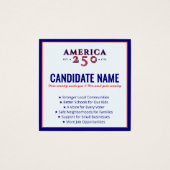 2026 Politieke campagne Kandidaat Verkiezingsconta Vierkante Visitekaartjes (Voorkant)