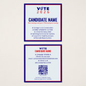 2026 Politieke campagne Kandidaat Verkiezingsconta Vierkante Visitekaartjes (Voorkant /achterkant)