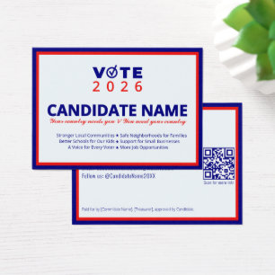 2026 Politieke campagne Kandidaat Verkiezingsconta Visitekaartje