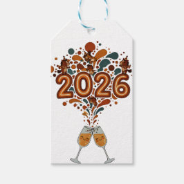 2026 Pony Party Splash – Whimsisch Nieuwjaarsfeest Cadeaulabel