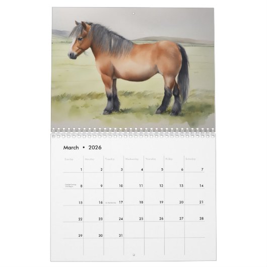 2026 pony's kalender (Mar 2026)