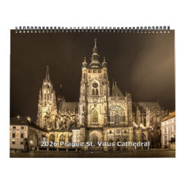 2026 Praag - St.Vitus Kathedraal 's Nachts Kalende Kalender