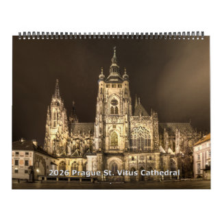 2026 Praag - St.Vitus Kathedraal 's Nachts Kalende Kalender