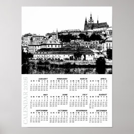 2026 Praagse kalender, Praagse burcht, Tsjechië Poster