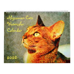 2026 Prachtige Abyssijnse Kattenliefhebbers Cadeau Kalender