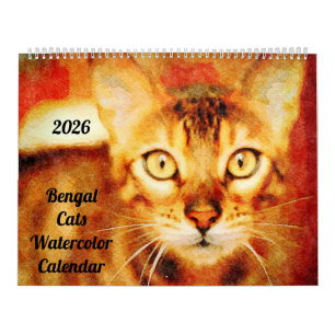 2026 Prachtige Bengal Kat Eigenaar Liefhebber Cade Kalender