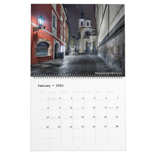2026 Prague at Dusk Calendar Kalender (Feb 2026)