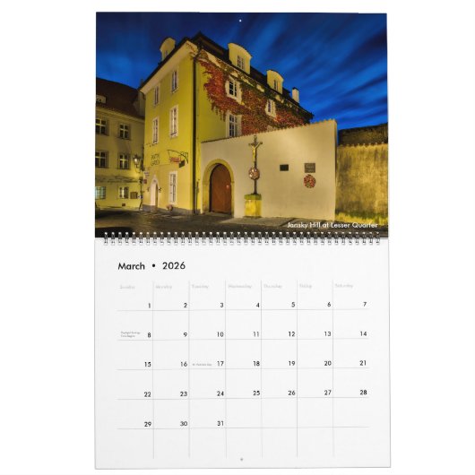 2026 Prague at Dusk Calendar Kalender (Mar 2026)