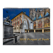 2026 Prague bij schemering Kalender