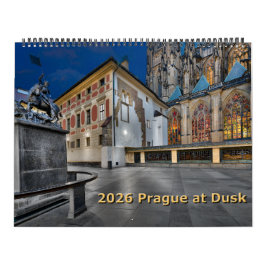 2026 Prague bij schemering Kalender