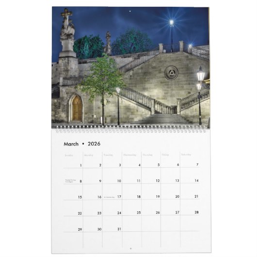2026 Prague - Charles Bridge Calendar Kalender (Mar 2026)