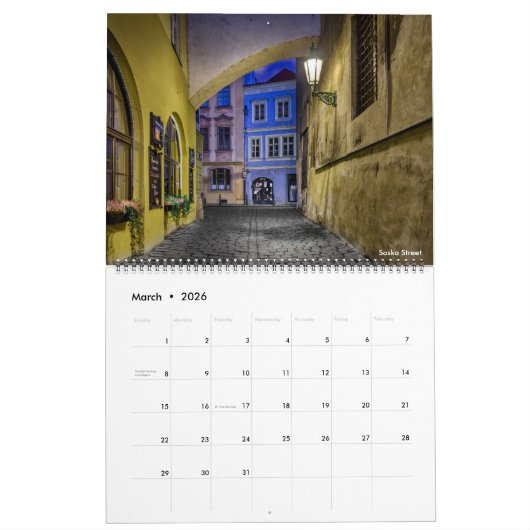 2026 Prague Lesser Town at Night Calendar Kalender (Mar 2026)