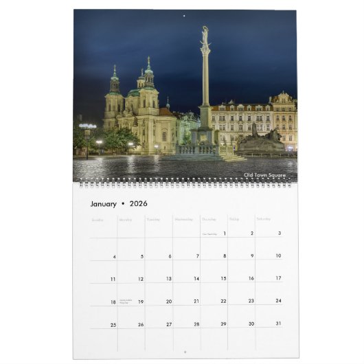 2026 Prague Old Town at Night Calendar Kalender (Jan 2026)