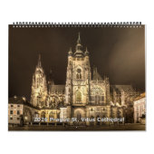 2026 Prague - St.Vitus Cathedral at Night Calendar Kalender (Hoes)