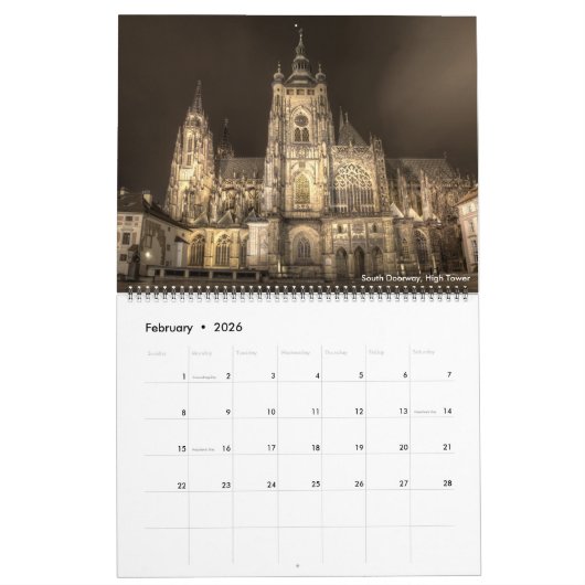 2026 Prague - St. Vitus Cathedral Calendar Kalender (Feb 2026)