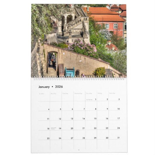 2026 Prague - Terrace Gardens Calendar Kalender (Jan 2026)